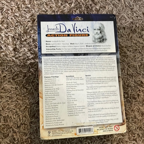 NIB Accoutrements Leonardo Da Vinci Action Figure Item 11520 - Picture 6 of 7